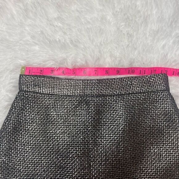 Banana Republic Pencil Skirt Metallic Tweed Size 0 Black Career Office - Picture 3 of 8